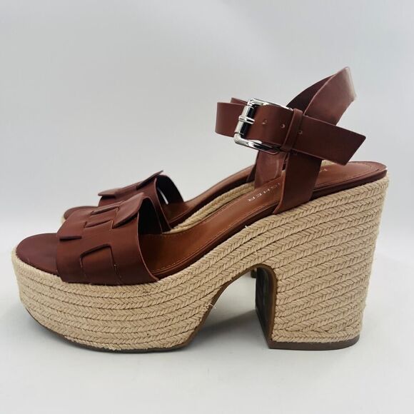 Marc Fisher Viga Espadrille Platform Brown Sandal Size 8.5 - Picture 7 of 11
